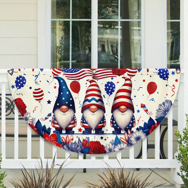 Flagwix American Flag - 4th of july Gnome Fan Flag – Patriotic Bunting for Porch & Garden