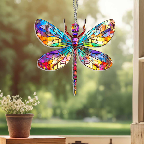 Dragonfly Suncatcher Gift - Acrylic Hanging Decor for Nature Lovers & Boho Homes TQN3859AS