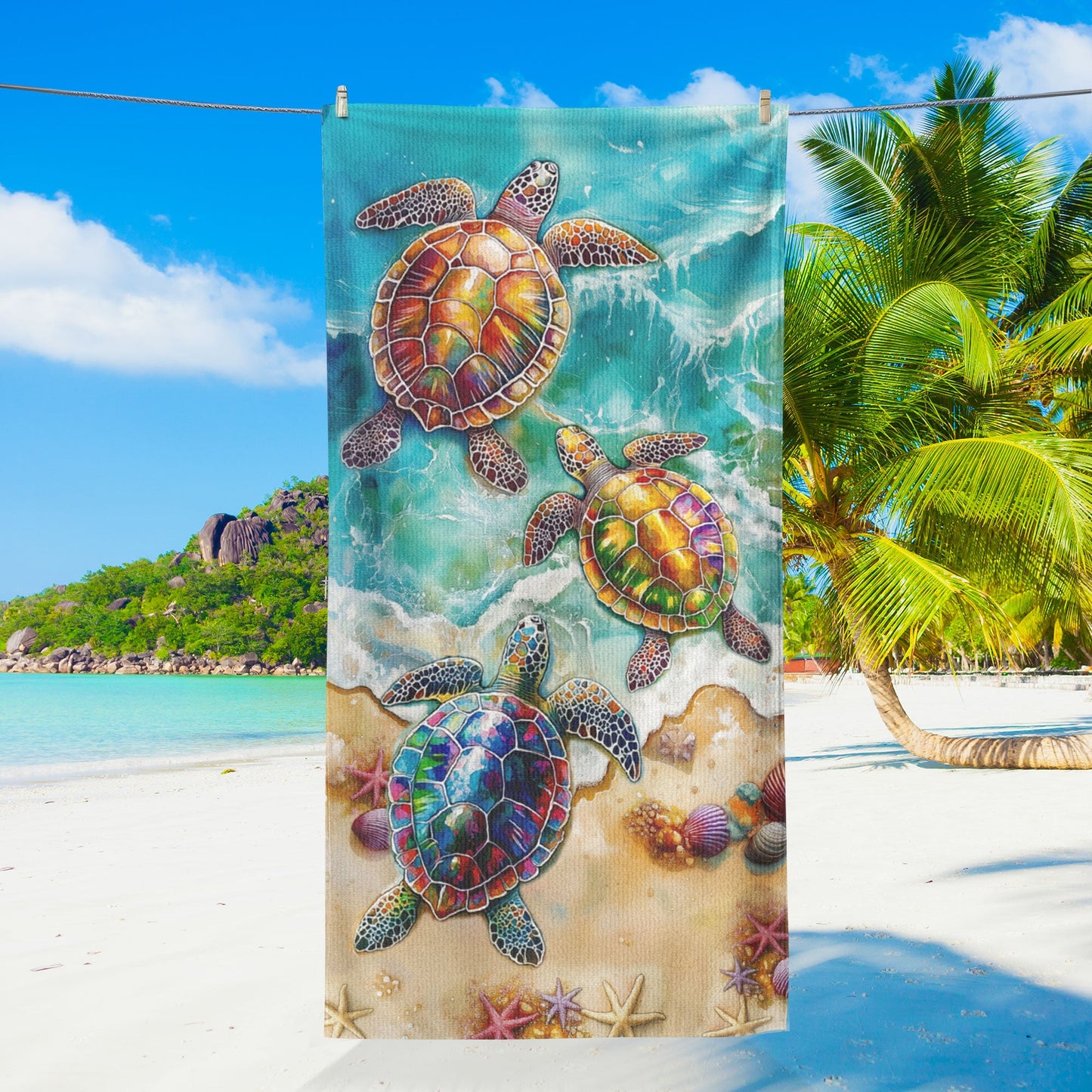 Beach Towel with Sea Turtle LHB130HVN