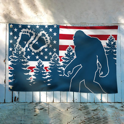 Bigfoot Sasquatch Grommet Flag Forest NNT23GF