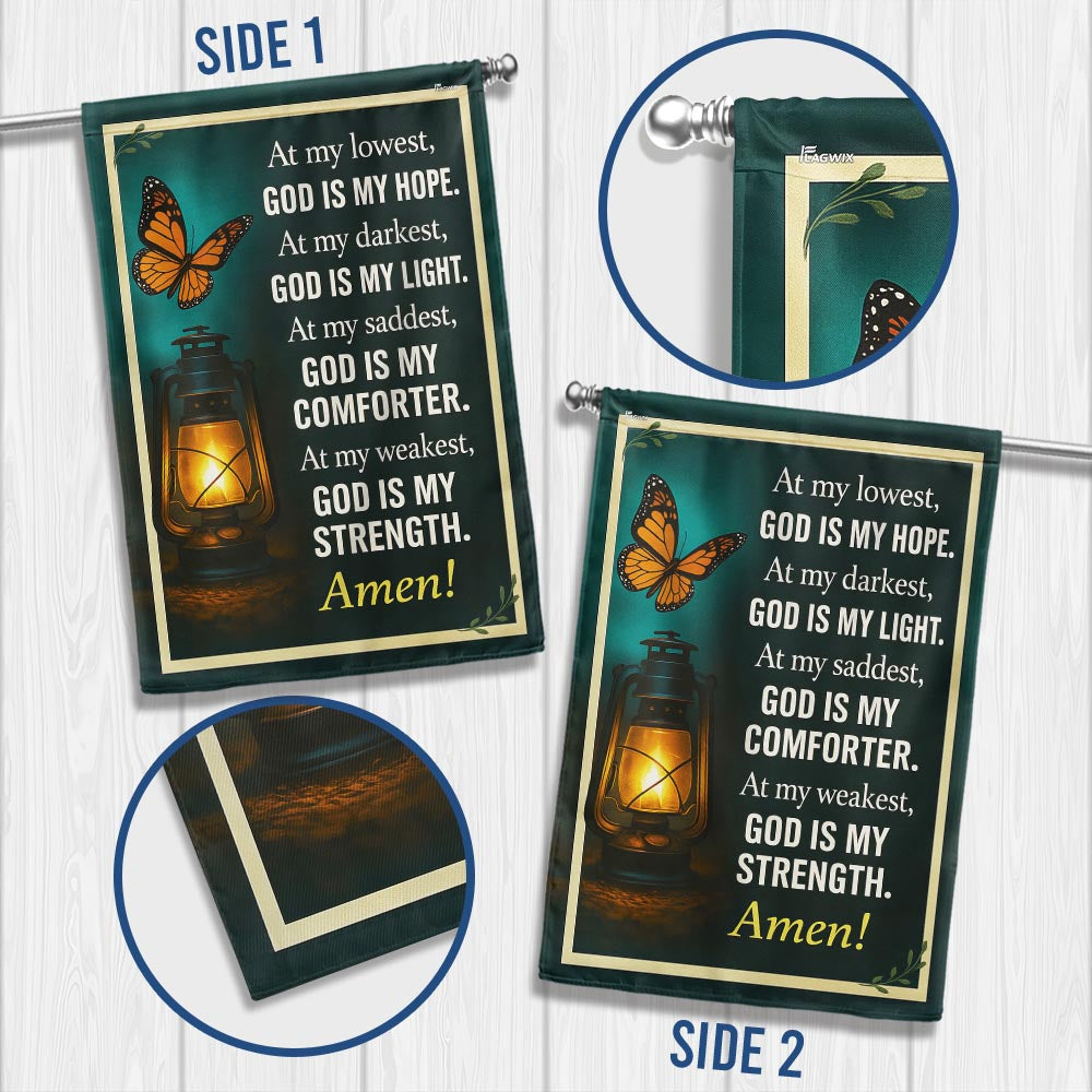 Inspirational Christian God Is My Strength Flag TQN5444TTH