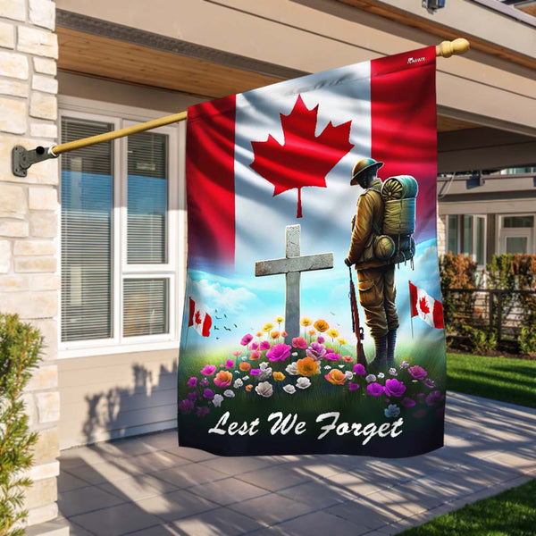 FLAGWIX Canada Veteran Memorial Lest We Forget Flag MLN2808F