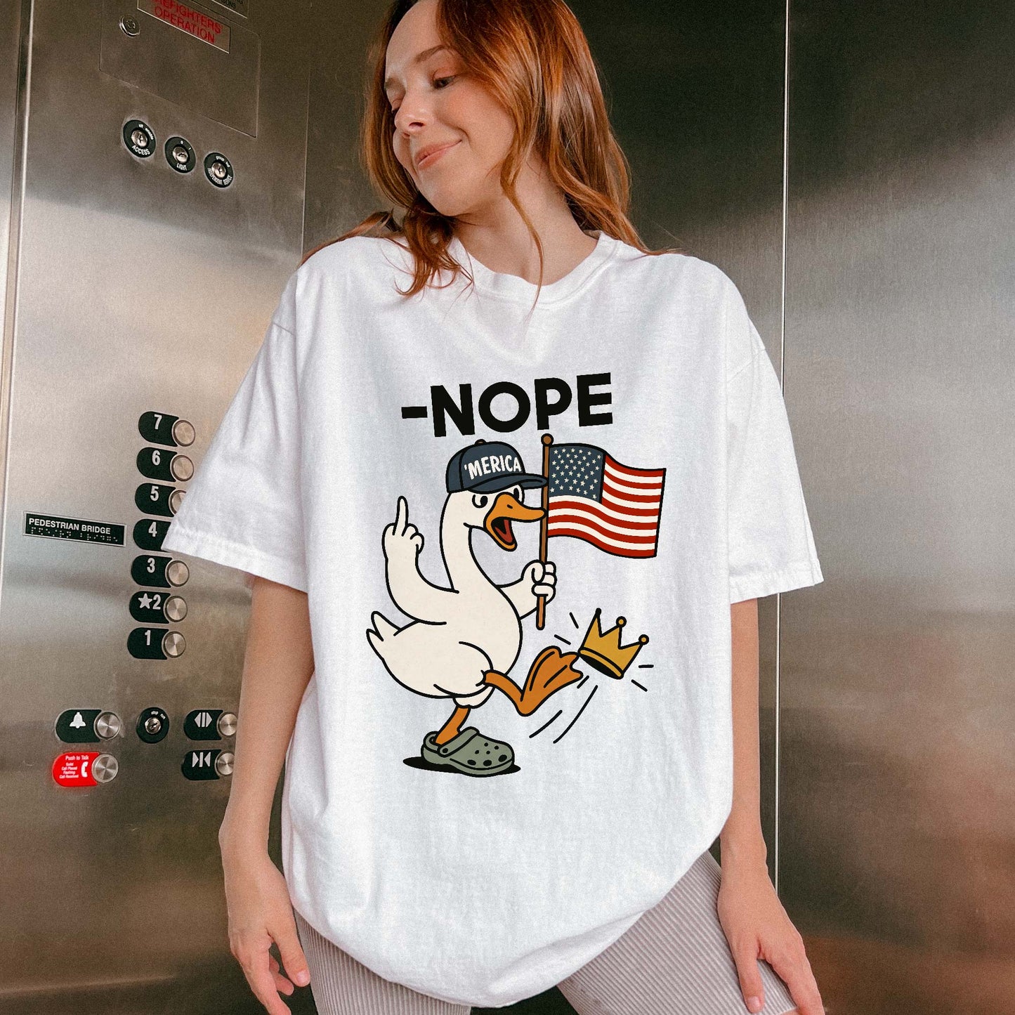 No Kings In America Funny Goose Comfort Colors T-Shirt