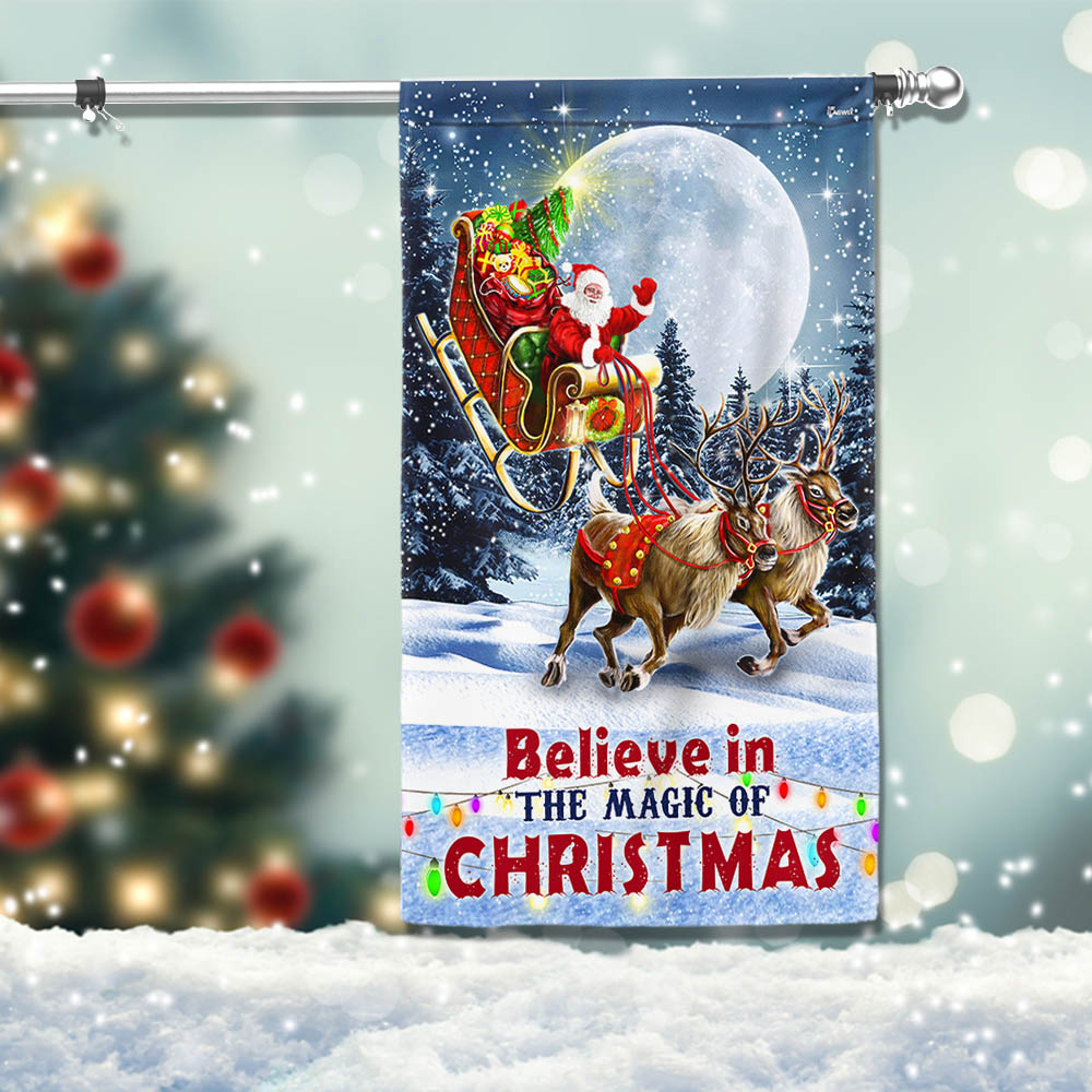 Believe In The Magic Of Christmas Santa's Sleigh Flag TQN1847F