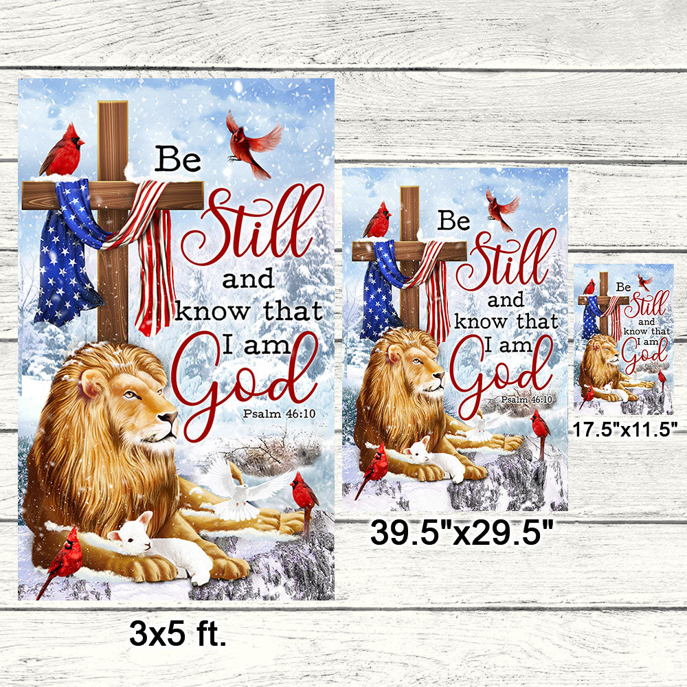 Be Still And Know That I Am God Lion of Judah Christmas Flag MLN744F