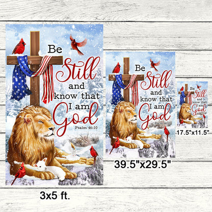 Be Still And Know That I Am God Lion of Judah Christmas Flag MLN744F