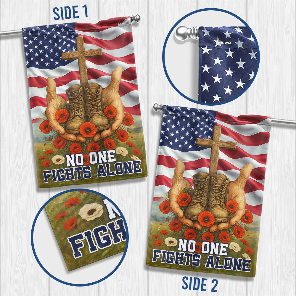 No One Fights Alone US Memorial Day Veterans Flag LHB24DTD