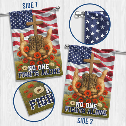 No One Fights Alone US Memorial Day Veterans Flag LHB24DTD