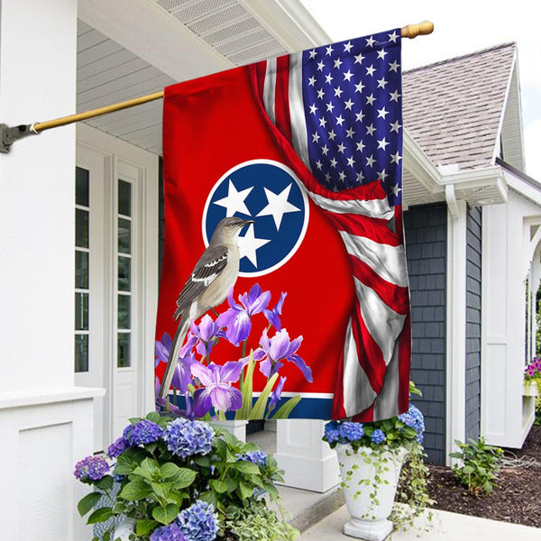 Flagwix American Flag - Tennessee State With Mocking Bird and Iris Flower, Tennessee American Flag TPT928F