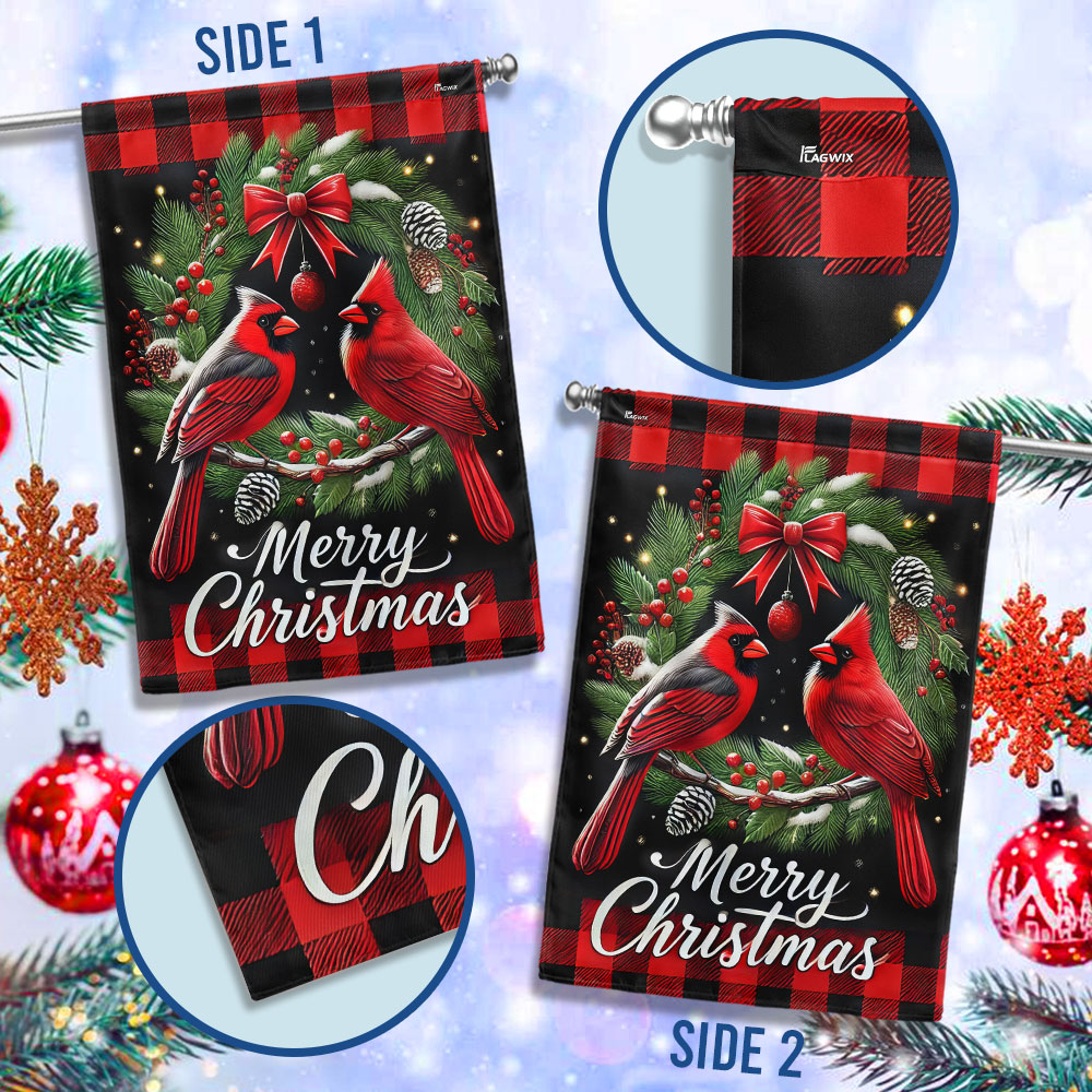 Cardinal Merry Christmas Flag MLN3787F