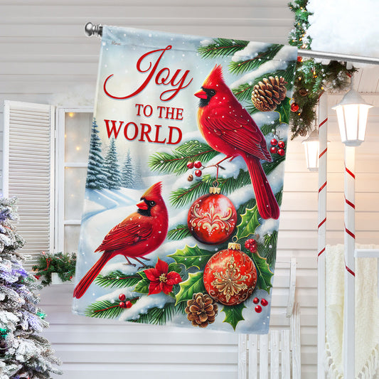 Cardinal Christmas Joy To The World Flag MLN4256F