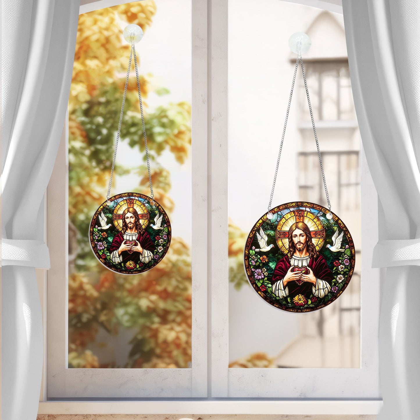 Sacred Heart of Jesus Acrylic Suncatcher Hanging Sign MLN4969AS