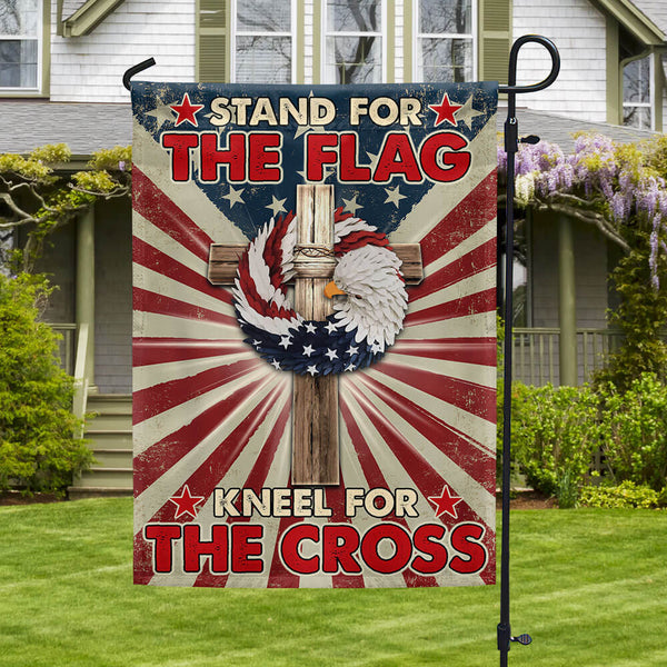 Christian Cross Ealge Wreath Flag Stand For The Flag Kneel For The Cross MLN3062F