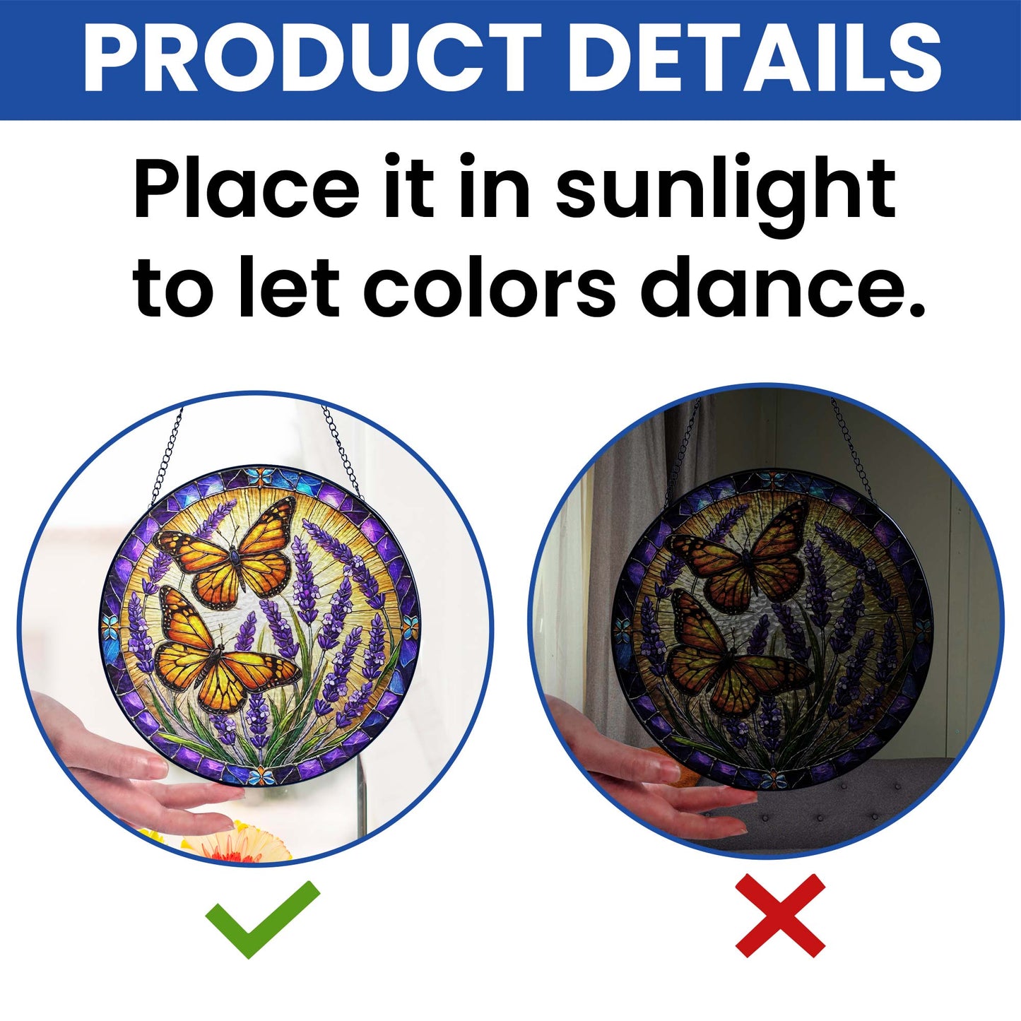 Butterfly Stained Glass Butterflies Decor QTR1083PMN