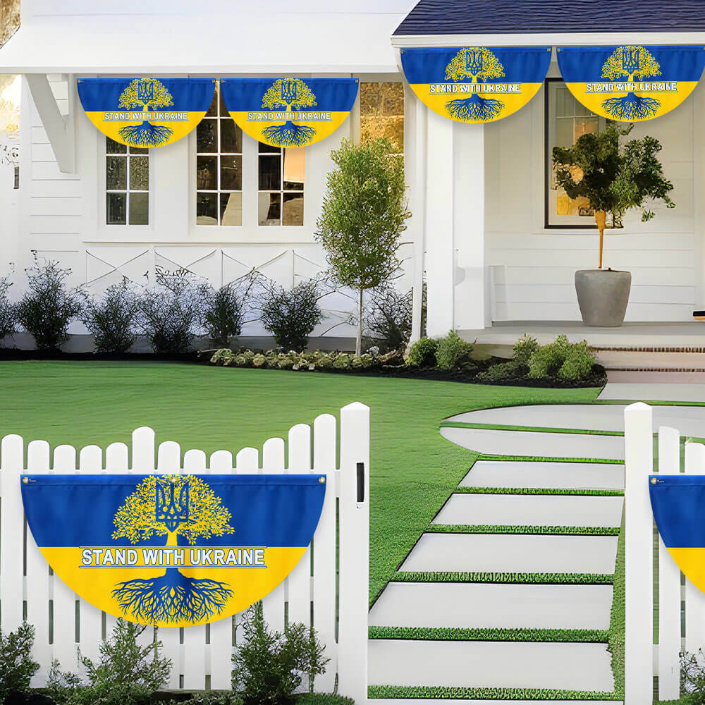 Stand With Ukraine Non-Pleated Fan flag TQN4933TNB