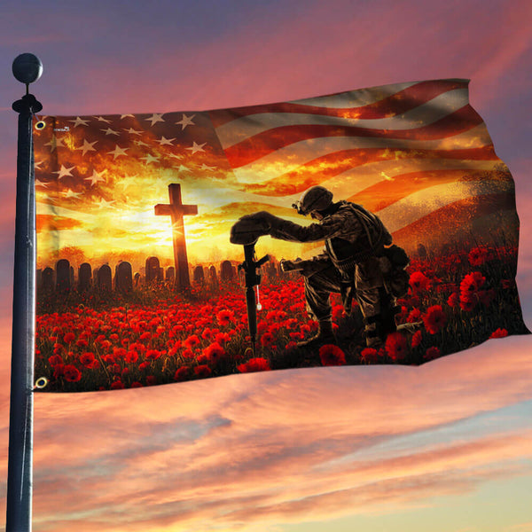 Memorial Day Honors Fallen Veterans Military Patriotic Grommet Flag TQN5099TNB