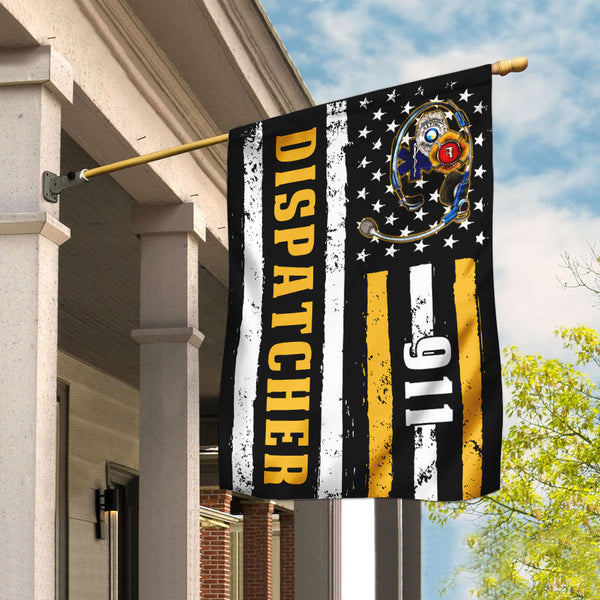 9 11 Dispatcher Thin Gold Line FLAGWIX  ™ 911 Dispatcher Flag