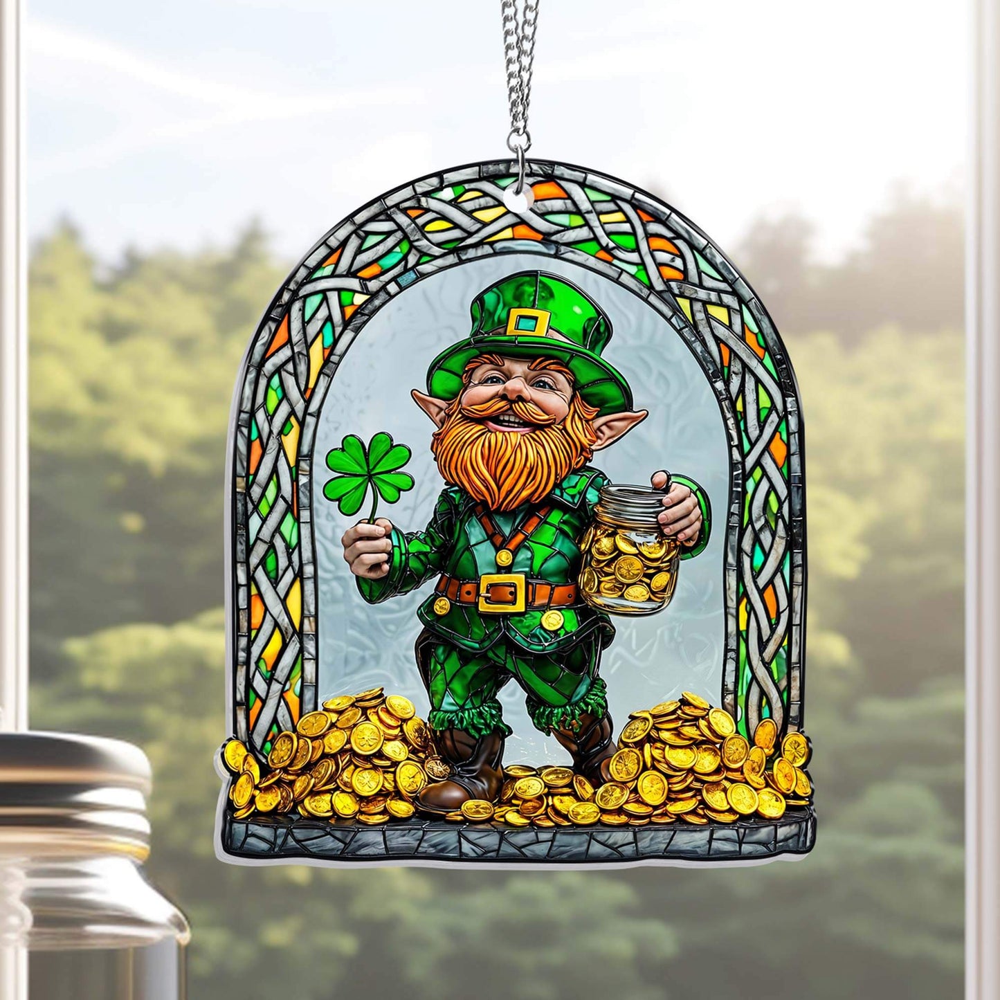Leprechaun Irish Happy St. Patrick's Day Acrylic Suncatcher Hanging TPT2605TNB