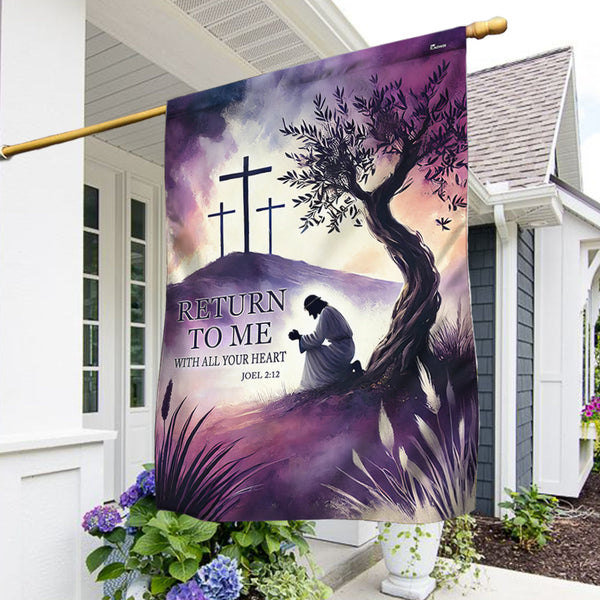 Flagwix American Flag - Easter Flag Christian Jesus Religious Return to Me with All Your Heart Flag TQN4892NTH