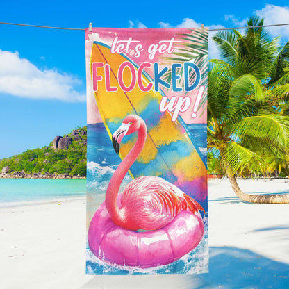 Pink Flamingo Summer Vibes Beach Towel VTM1337NGT