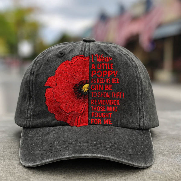 Veterans Day Lest We Forget Red Poppy Flower Usa Memorial Veteran Cap