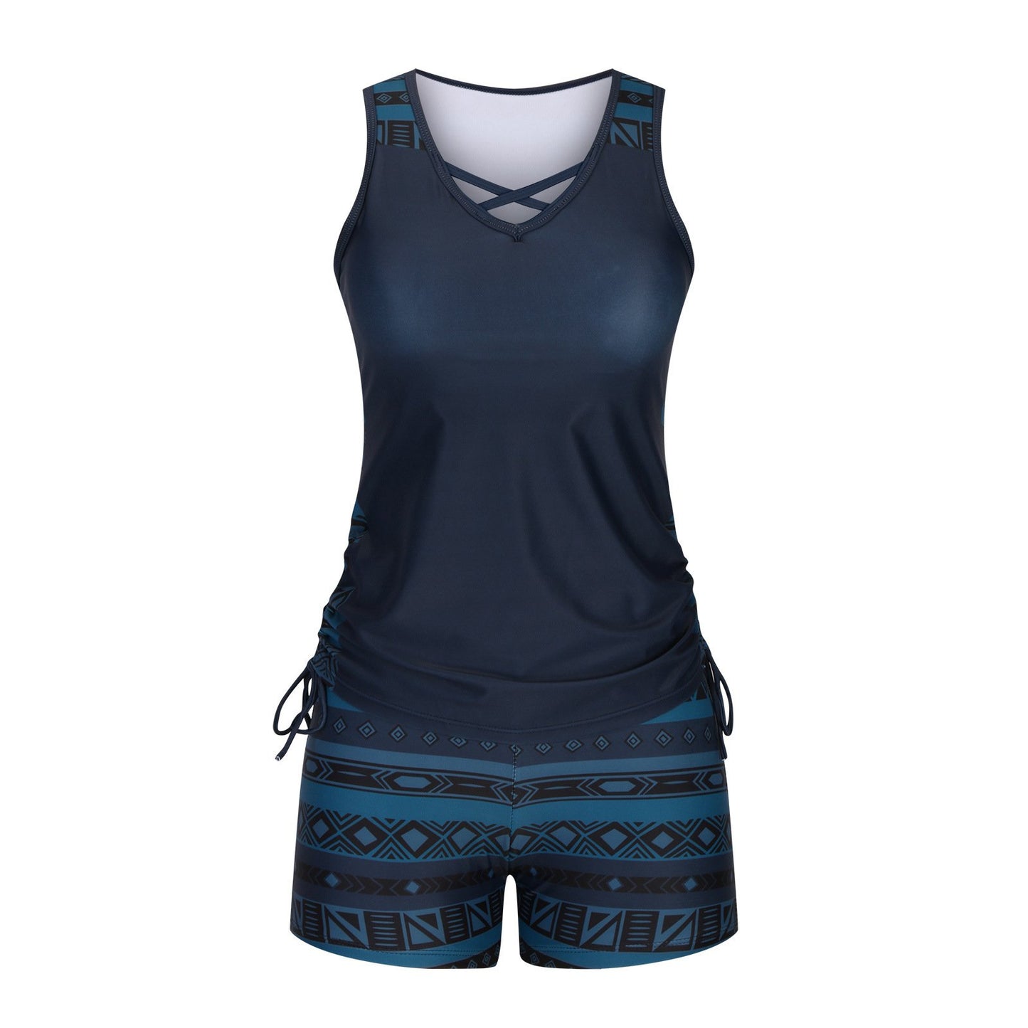 ⏰LAST DAY 60% OFF - Miraclesuit Women's Tummy Control Tankini Set with Built-In Bra – Flattering Boho Swimwear with Shorts🔥