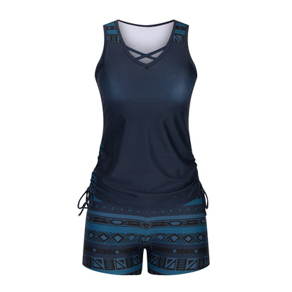 ⏰LAST DAY 60% OFF - Miraclesuit Women's Tummy Control Tankini Set with Built-In Bra – Flattering Boho Swimwear with Shorts🔥