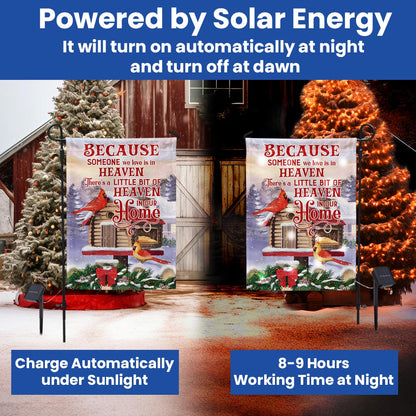 Cardinal Christmas Because Someone We Love Is In Heaven Solar LED Garden Flag MLN1917SF
