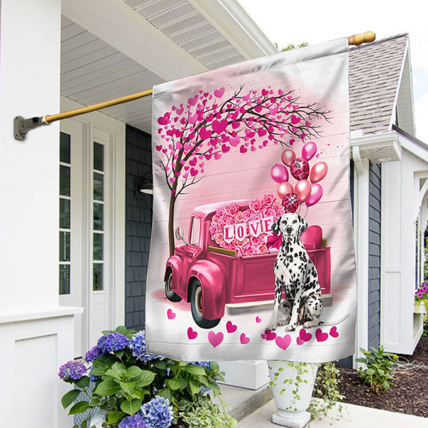 Dog Flag Valentine Dalmatian Dog Flag QTR380Fv5