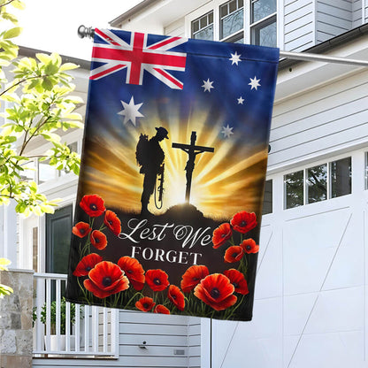 Anzac Day, Remembrance Day Australian Veteran Lest We Forget Flag MLN5173TNB