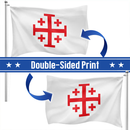 Jerusalem Catholic Cross Flag Crusader Grommet Flag TQN5404NTH
