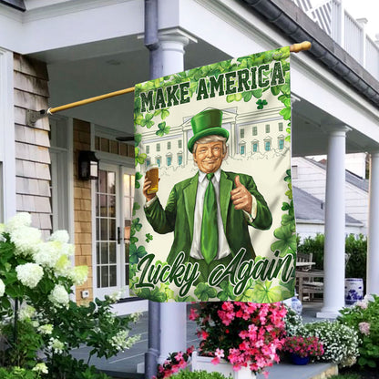 Make America Lucky Again Irish Saint Patrick's Day Trump Flag TQN4846HVN