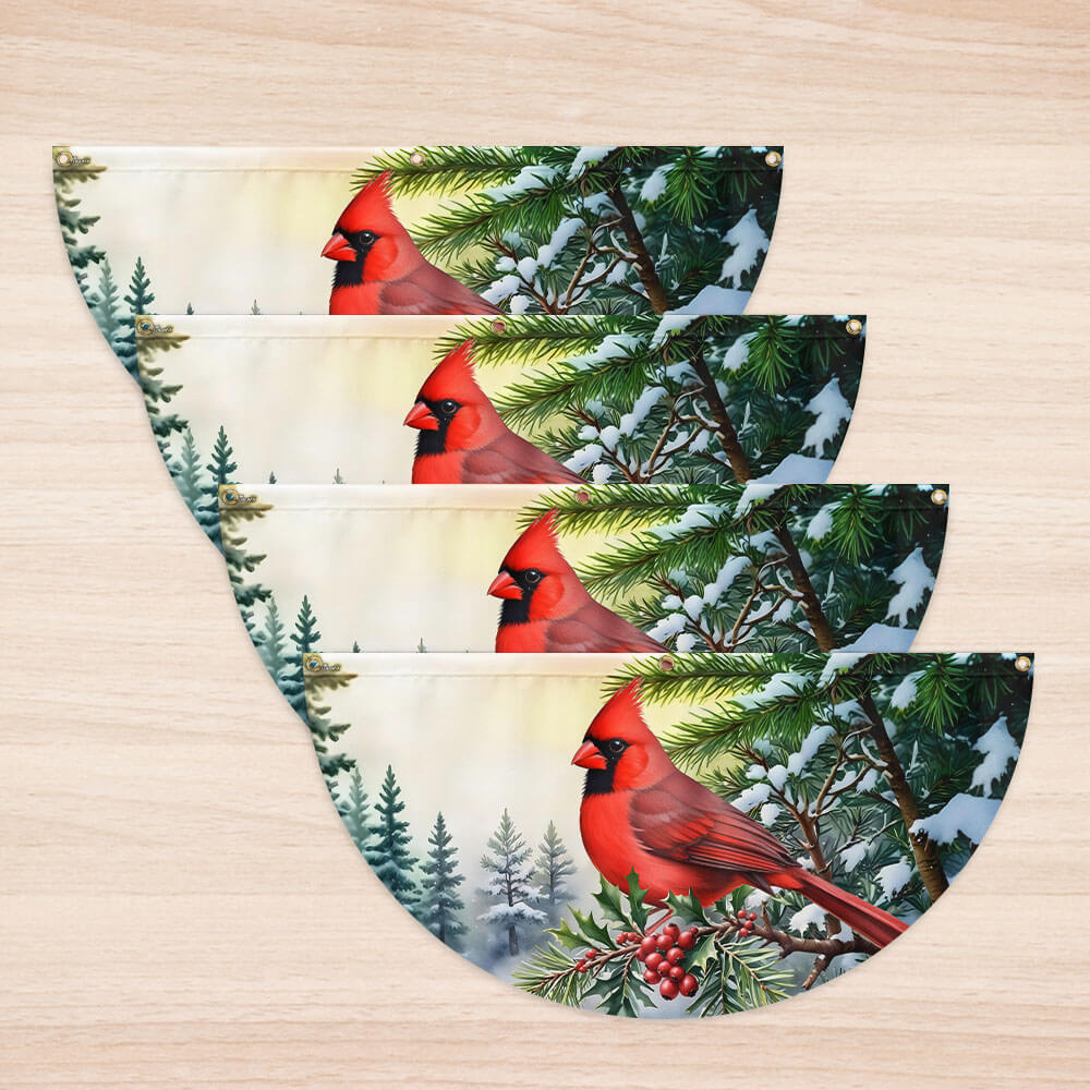 Cardinal Christmas Non-Pleated Fan Flag MLN3942FL
