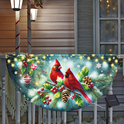 Cardinal Christmas Winter Red Bird Xmas Solar LED Fan Flag TQN4244SL