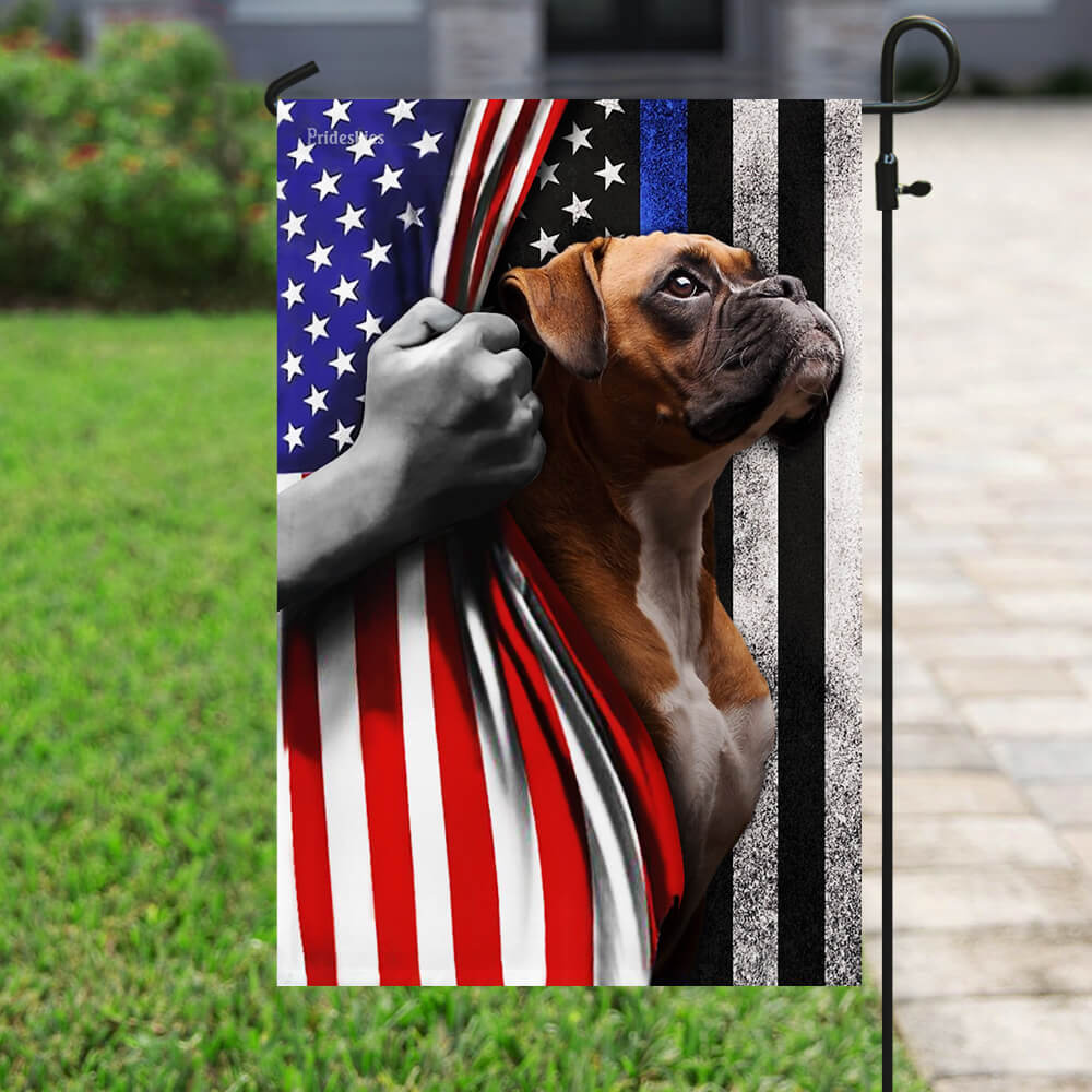Boxer. The Thin Blue Line America US Flag