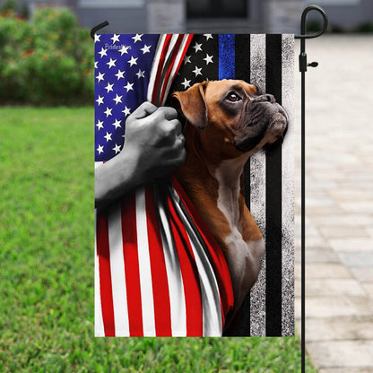 Boxer. The Thin Blue Line America US Flag