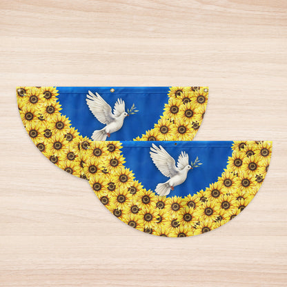 Peace For Ukraine Stand With Ukraine Non-Pleated Fan Flag TQN4937NTH