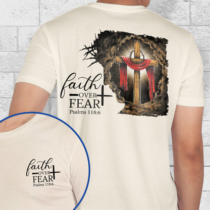 Jesus. Christian Cross. Faith Over Fear American T-Shirt TPT2599TS