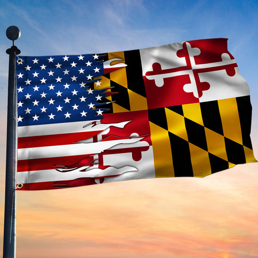 Maryland And American Grommet Flag MLH1913GFv6