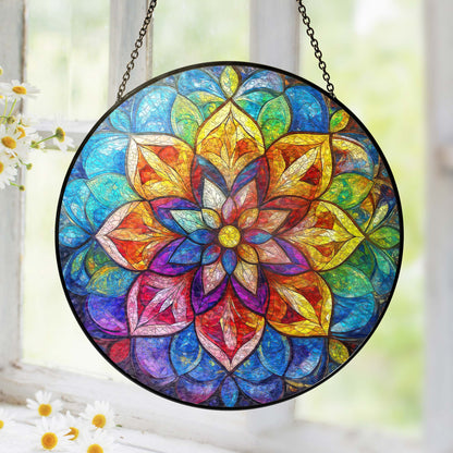 Mandala Stained Glass Suncatcher TQN5187HVN