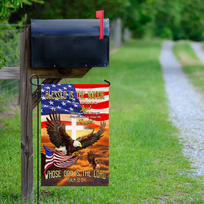 Blessed Is The Nation Whose God Is The Lord Eagle Flag