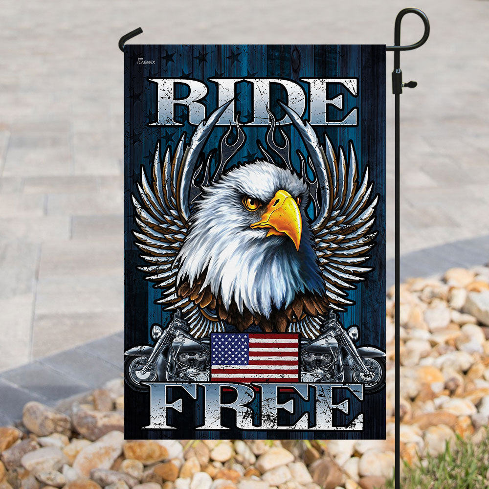 Biker - Ride Free Flag