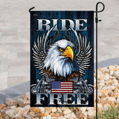 Biker - Ride Free Flag