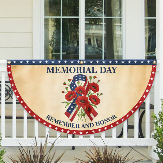 Memorial Day Remember And Honor Non-Pleated Fan Flag TQN5161NTH