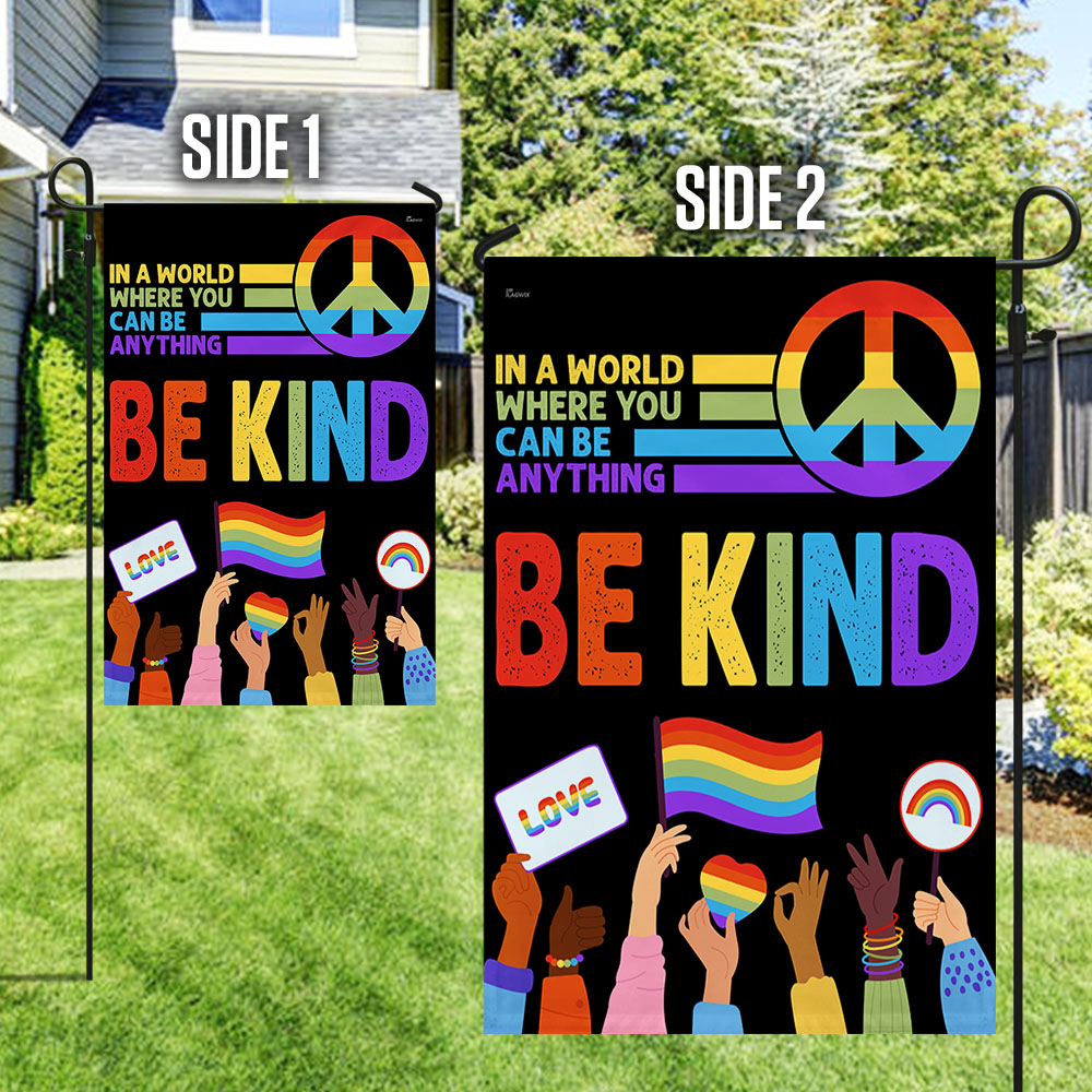Be Kind LGBT Pride Peace Sign Flag MLN3174F