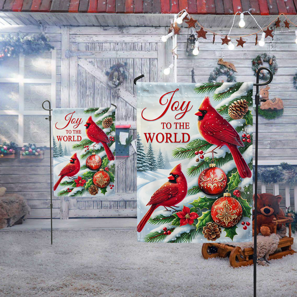 Cardinal Christmas Joy To The World Flag MLN4256F