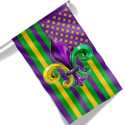 Mardi Gras Fleur De Lis American Flag TPT2633F