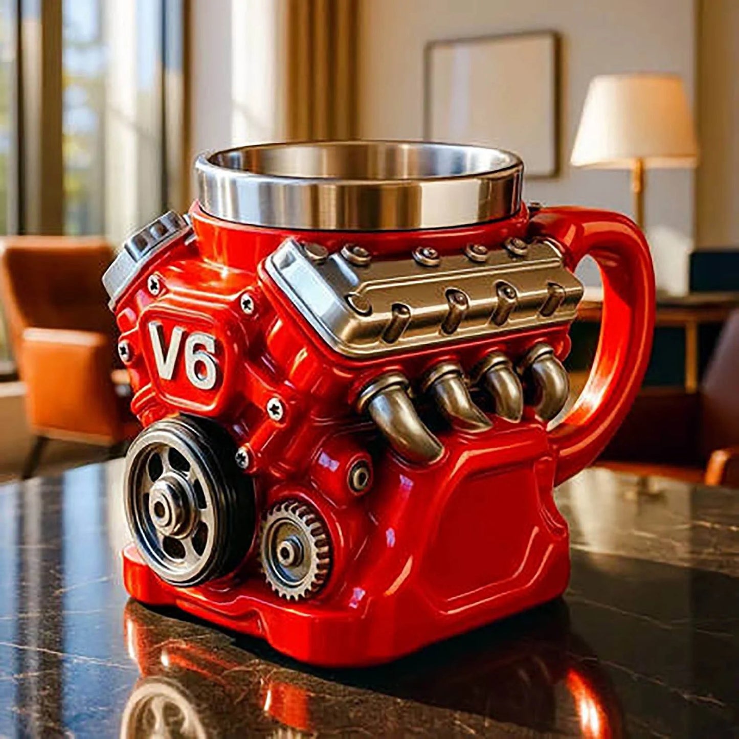 🔥LAST DAY 50% OFF🔥-Retro Engine Coffee Mug, V8 Engines Stainless Steel Cup