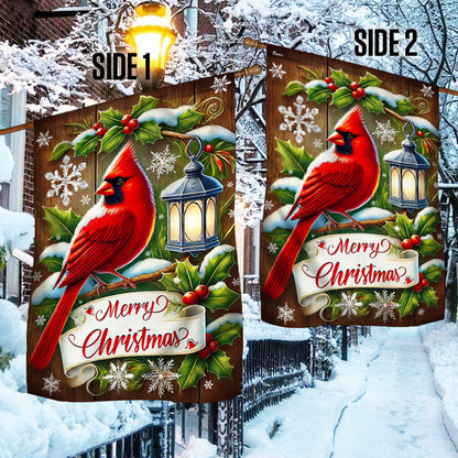 Cardinal Merry Christmas Flag TQN3776F