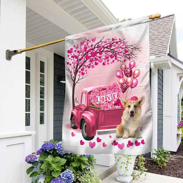 Dog Flag Valentine Corgi Dog Flag QTR380Fv3